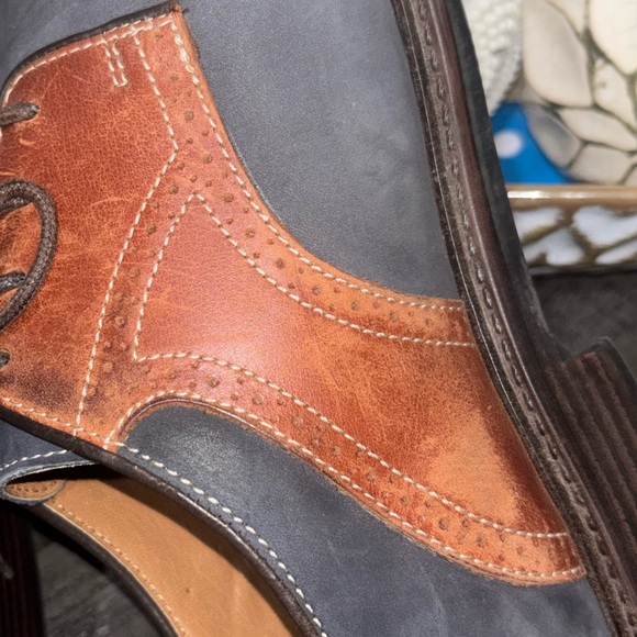 Johnston Murphy Navy Suede Leather Saddle Oxford Mens Dress Shoe Size 11M - Picture 7 of 9